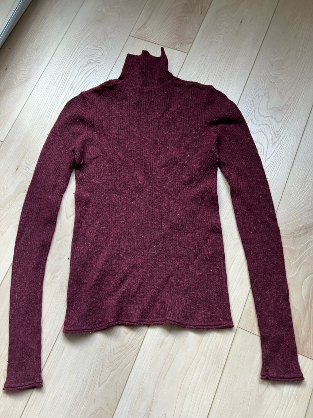 Frank + Oak Ribbed Turtleneck Sweater - Burgundy Plum